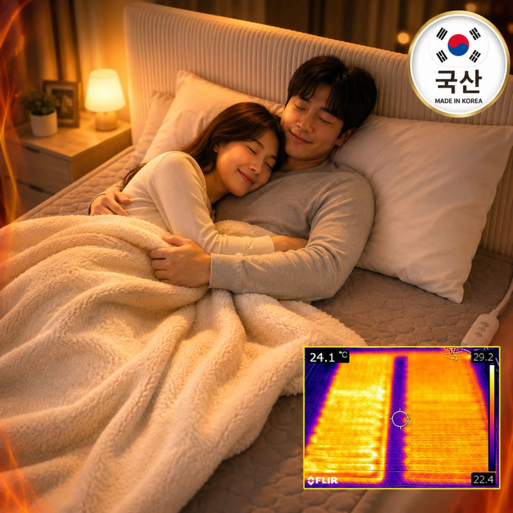 겨울철 부부 온도차 종결! 각방 대신 선택한[26년 국산 한일] 두계절 분리난방 듀얼 탄소 합방매트 2인용솔직 추천