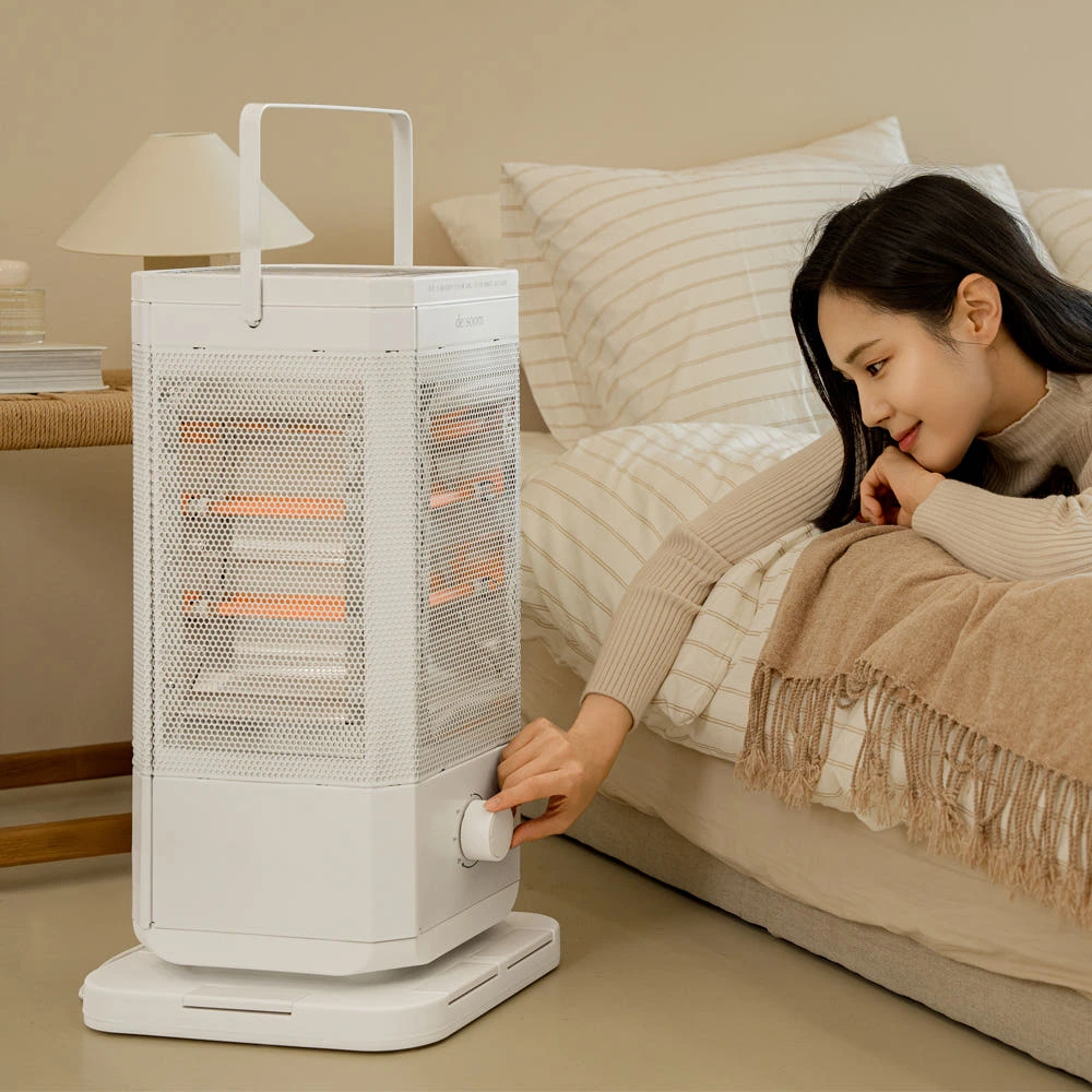 뜨숨 오방난로 가벼운 전기히터 난방기 스토브 업소용 가정용 사무실 무소음 발터치 실제 상품 이미지