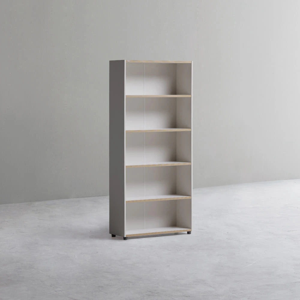 데스커 800폭 목제책장 오픈형 800x290x1735.5mm, 5단, 화이트 실제 상품 이미지